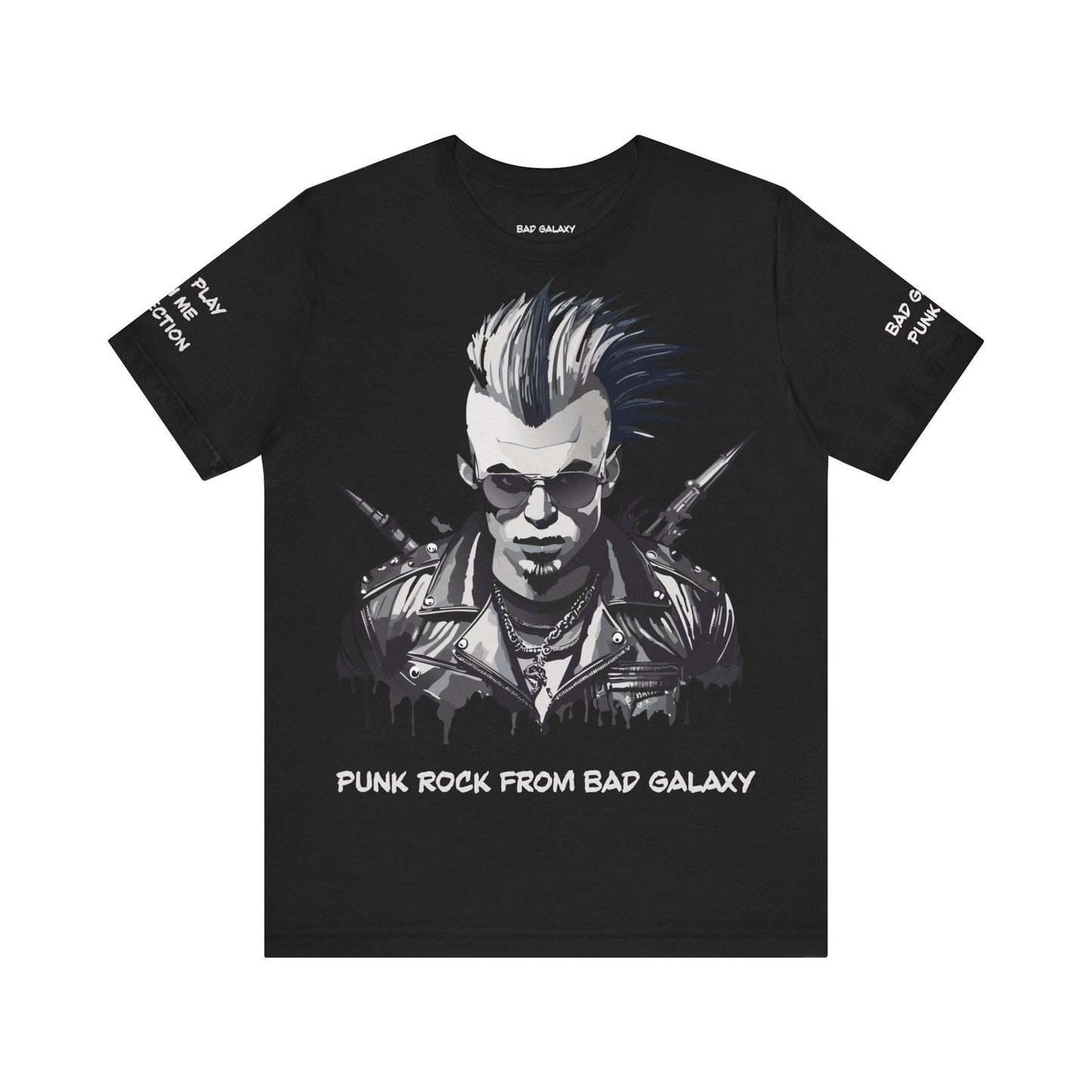 Punk Rock Tee Shirt 100 Percent Cotton Made To Order From Bad Galaxy Eco Friendly Inks USA