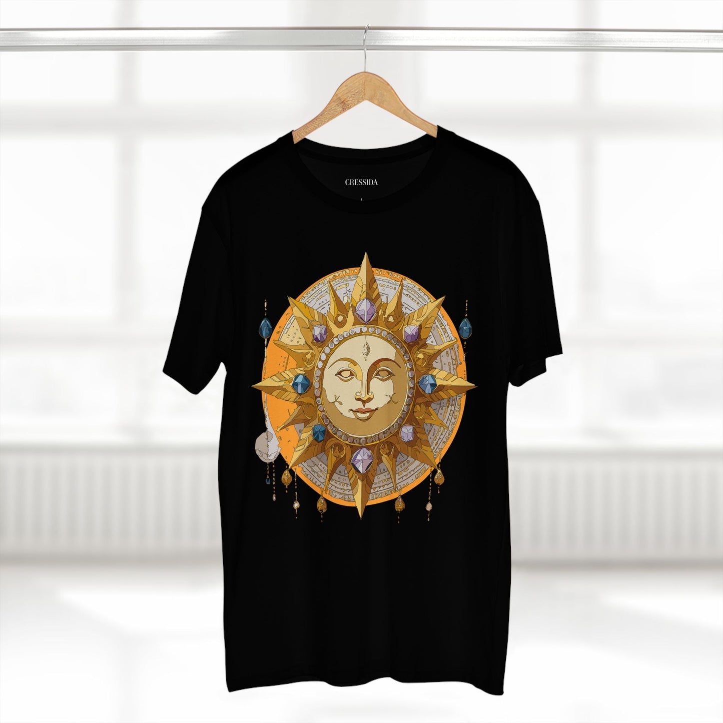 Gold Sun Graphic Unisex 100 Cotton T-Shirt with Golden Art Design 3