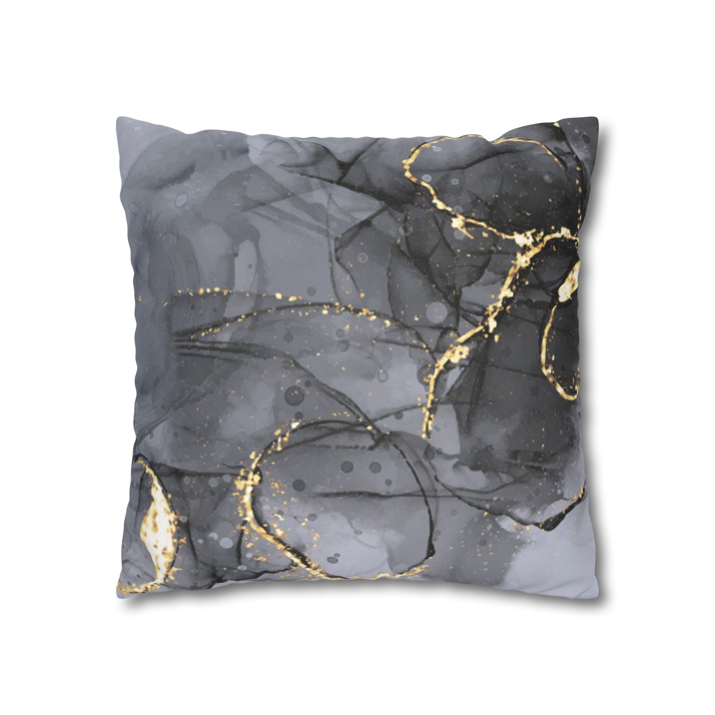 Faux Suede Pillowcase with Abstract print