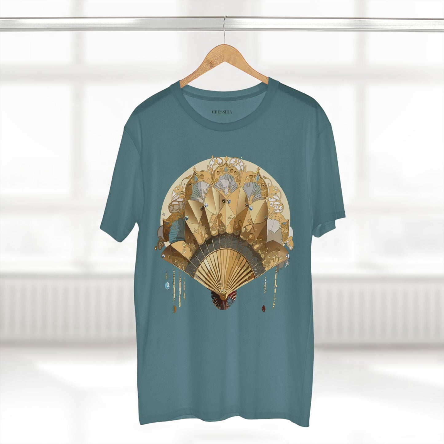 Antique Fan Graphic Design T-Shirt Unisex 100 Cotton Floral Carnival Artwork Tee 20