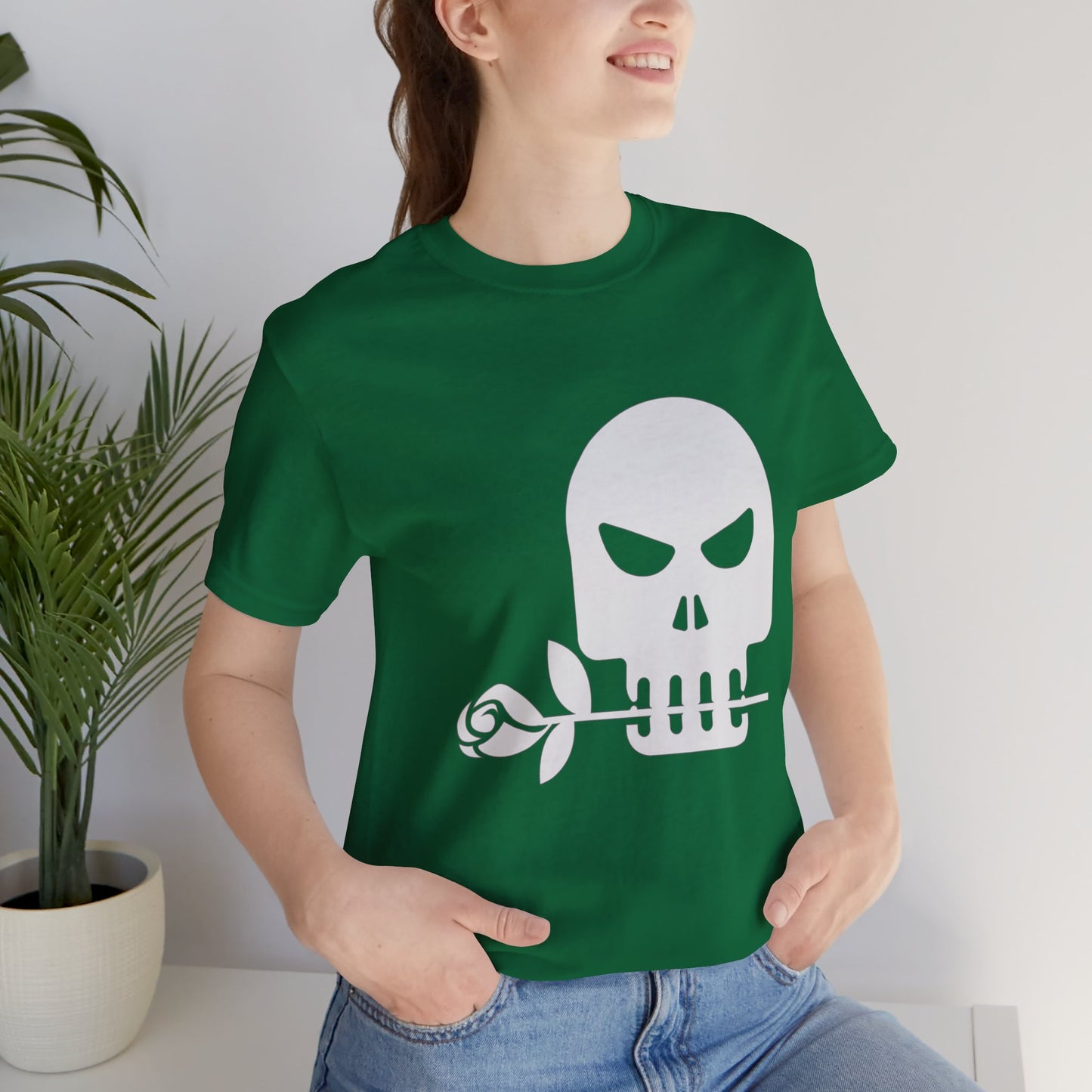 Unisex Cotton Tee Shirt with Skull