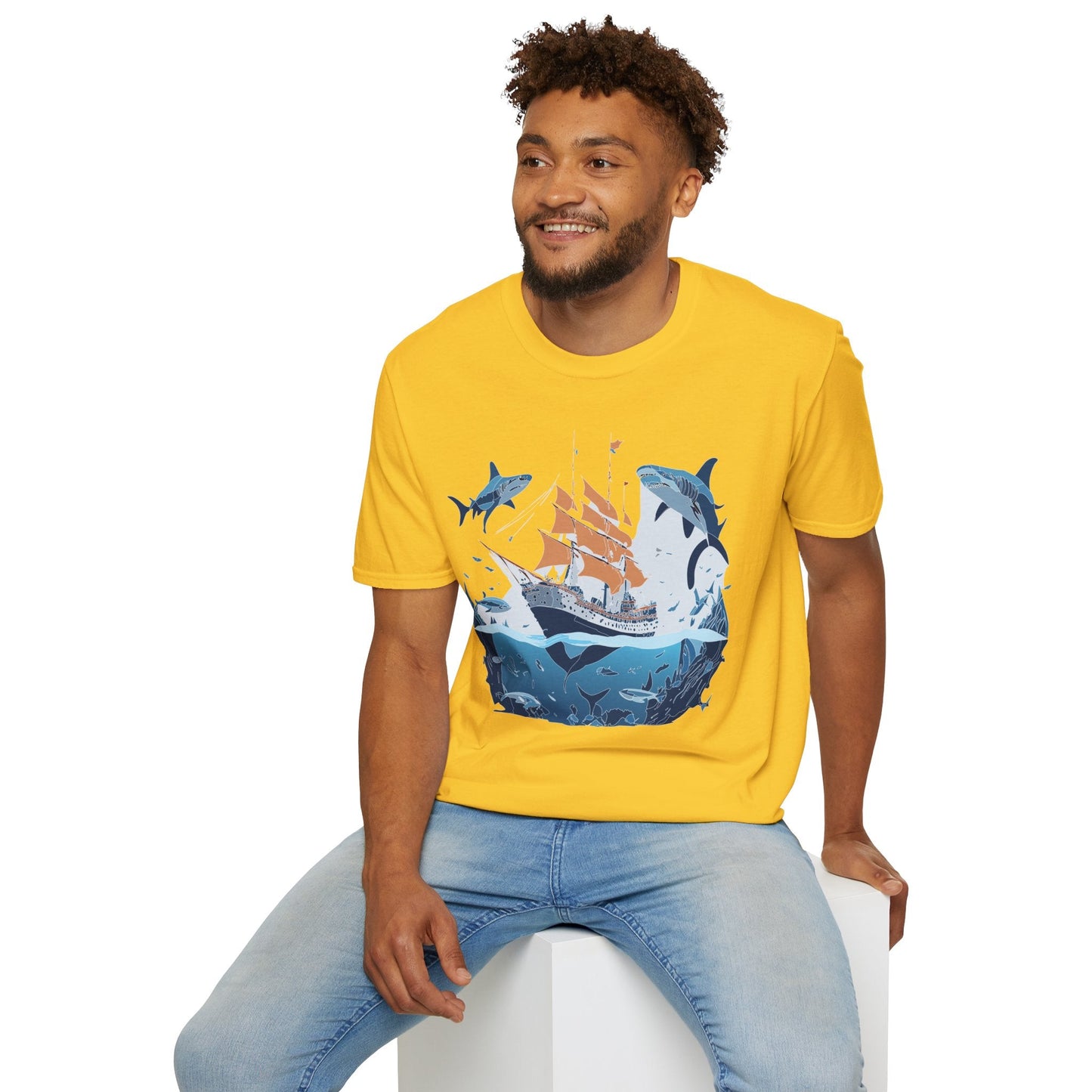 Ocean Graphic Unisex Softstyle Cotton Tee 18