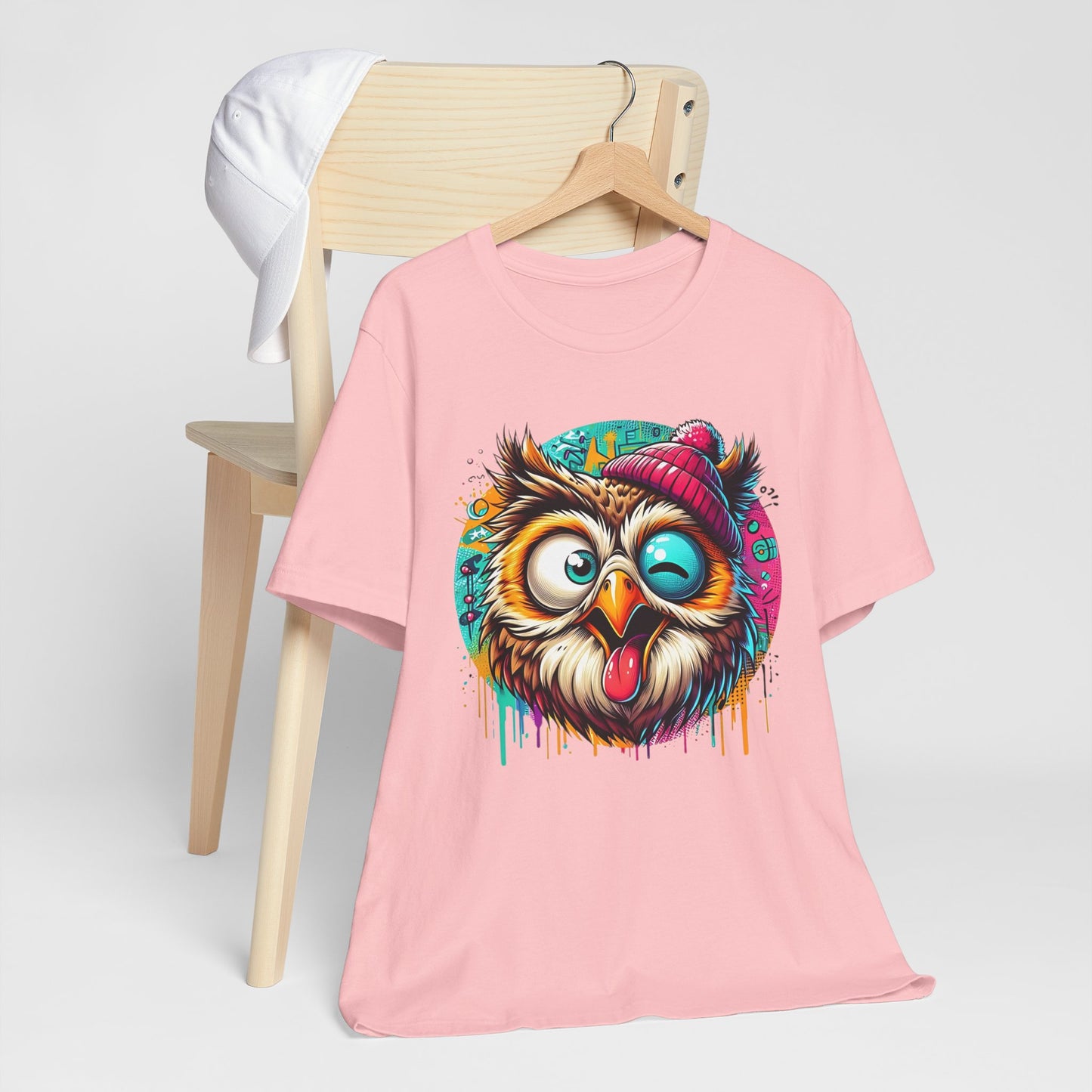 Colorful Owl Graphic Tee, Fun Owl Shirt, Funny Bird Shirt, Cute Cartoon Tees, Animal T-Shirt, Animal Tees, Art Design T-Shirt