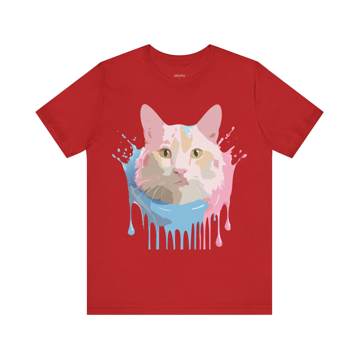 Cat Graphic Unisex Cotton Bella+Canvas Tee with Art Animal Design e203