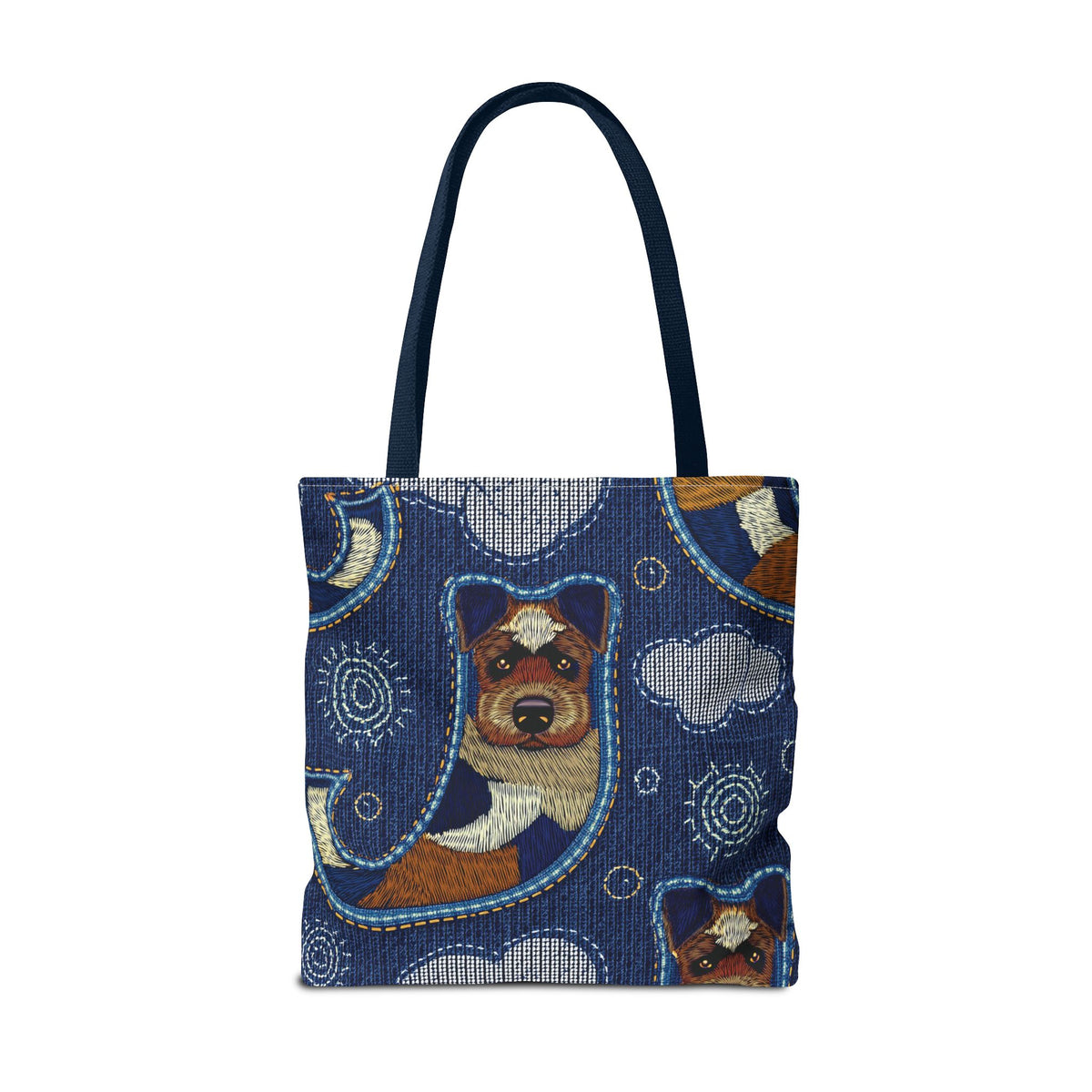 Denim Fabric Imitation Print Unisex Canvas Bag Poly Spun 3 Sizes Tote Bag 191-9