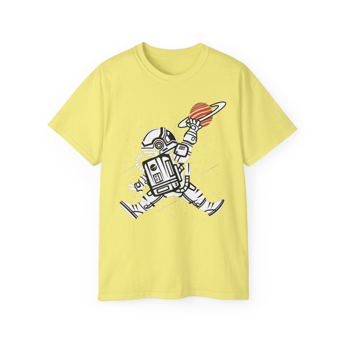 Astronaut Cartoon Graphic Tee Unisex 100 Cotton Gildan T-Shirt