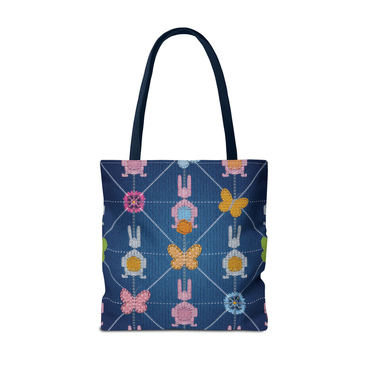 Easter Graphic Design Denim Fabric Imitation Print Unisex Canvas Bag Poly Spun 3 Sizes Tote Bag 204-12
