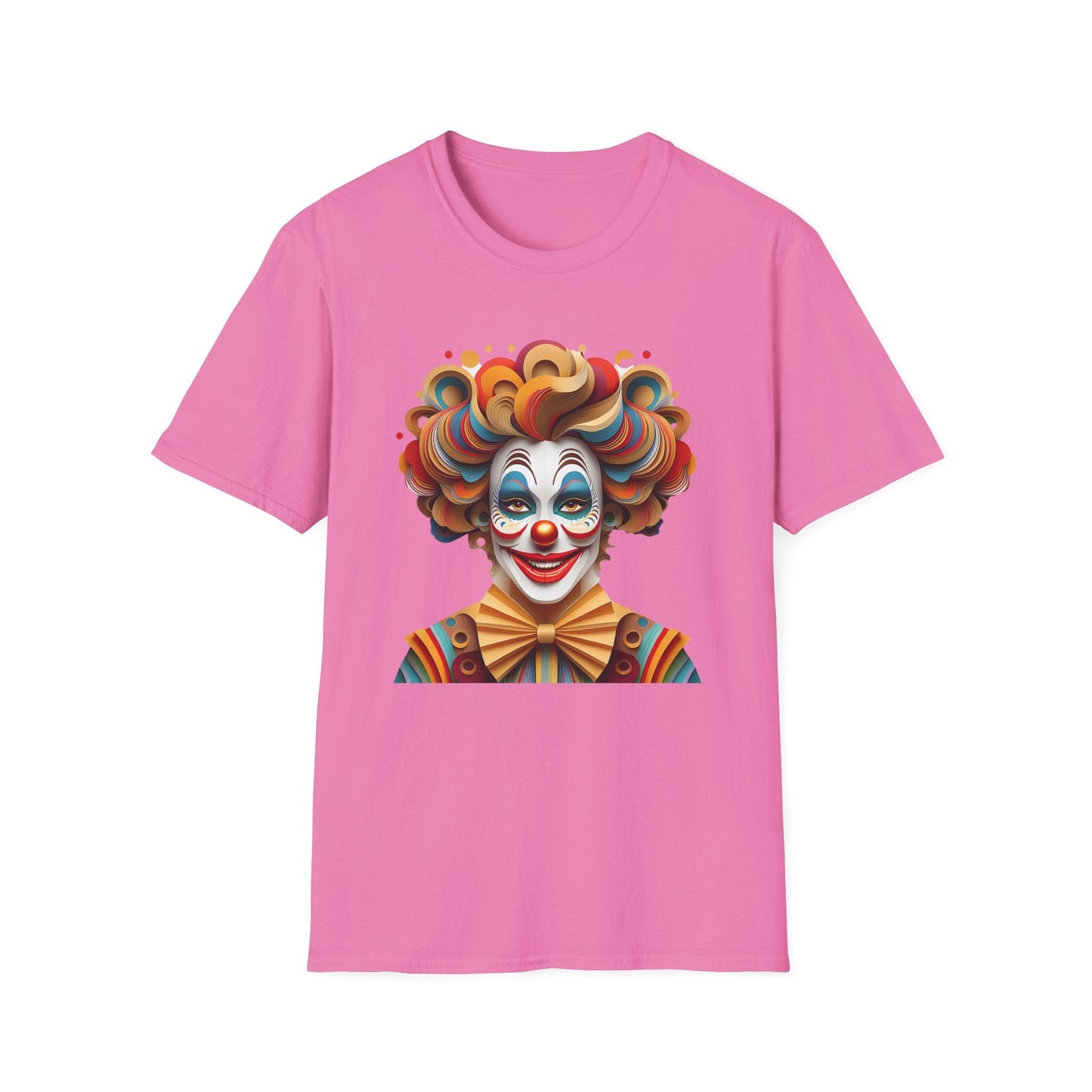 Unisex Clown Shirt Funny Man Circus Tee Short Sleeve Gildan Softstyle 64000 Cotton