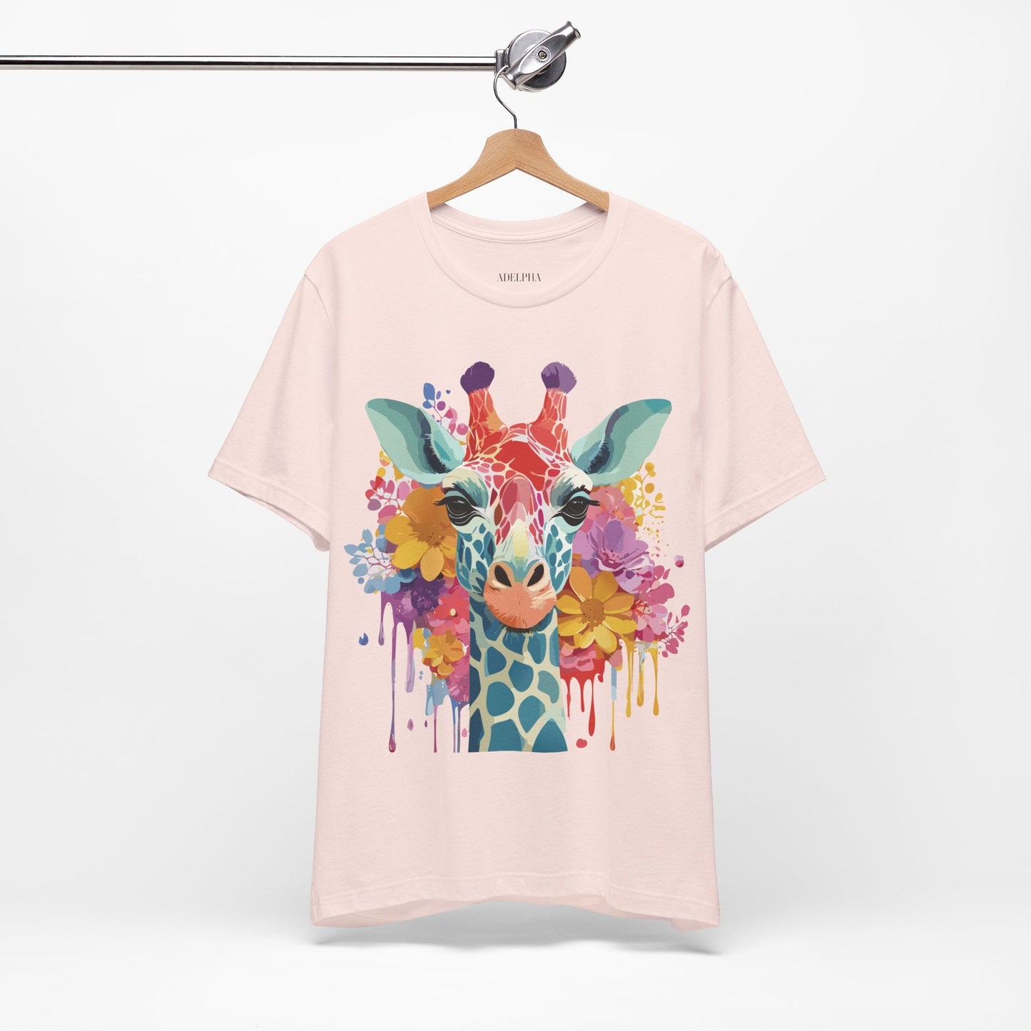 Giraffe Graphic Tee Unisex Vintage Inspired Art Design Adelpha Short Sleeve Shirt