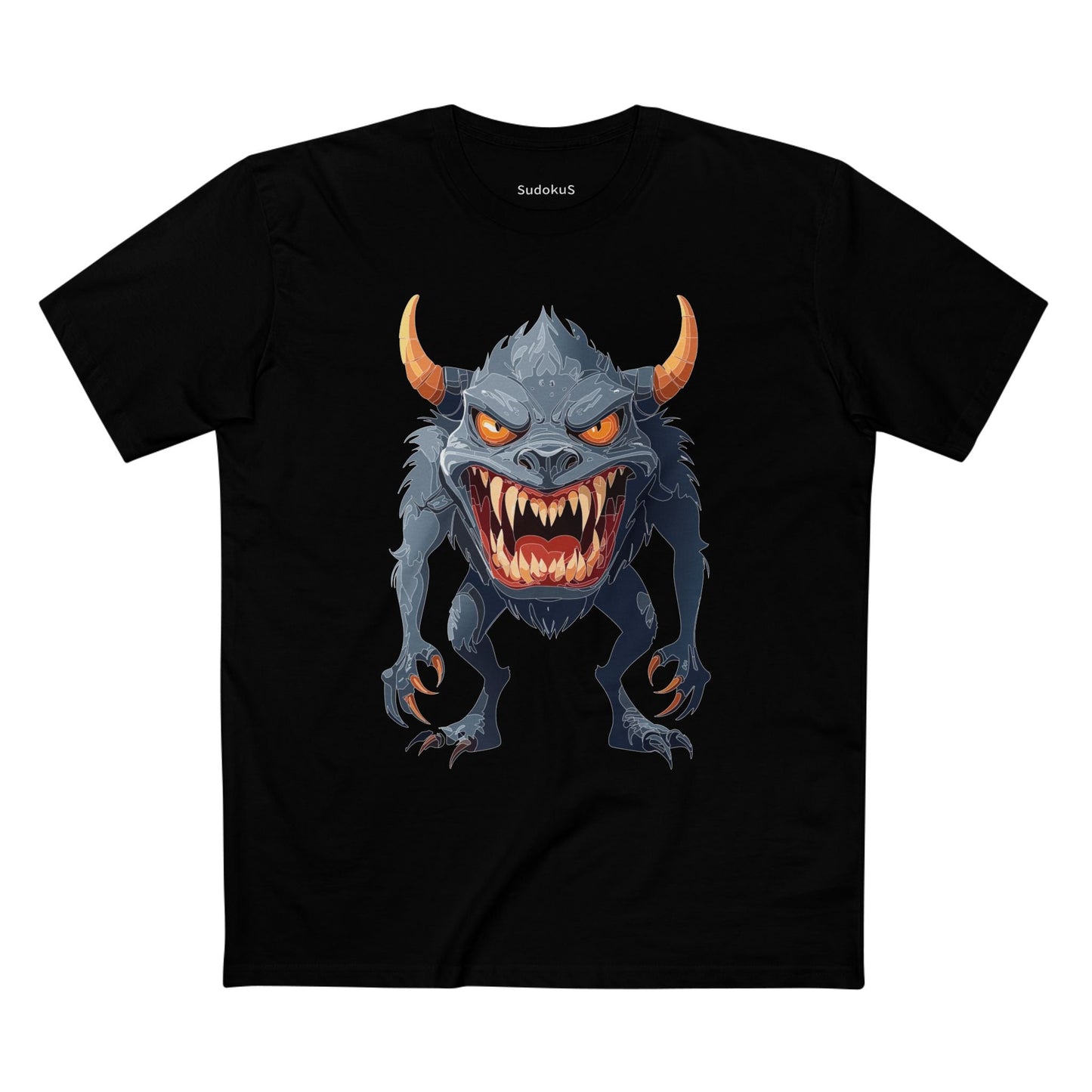 Cartoon Monsters Graphic Unisex 100 Cotton Staple Tee 4