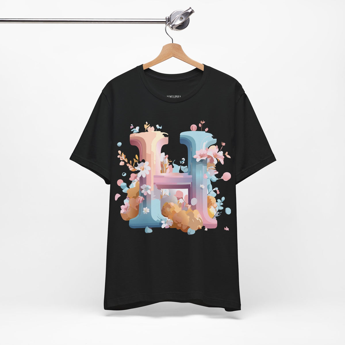Letter H Graphic Unisex Cotton Bella+Canvas Tee with Art Letter Design
