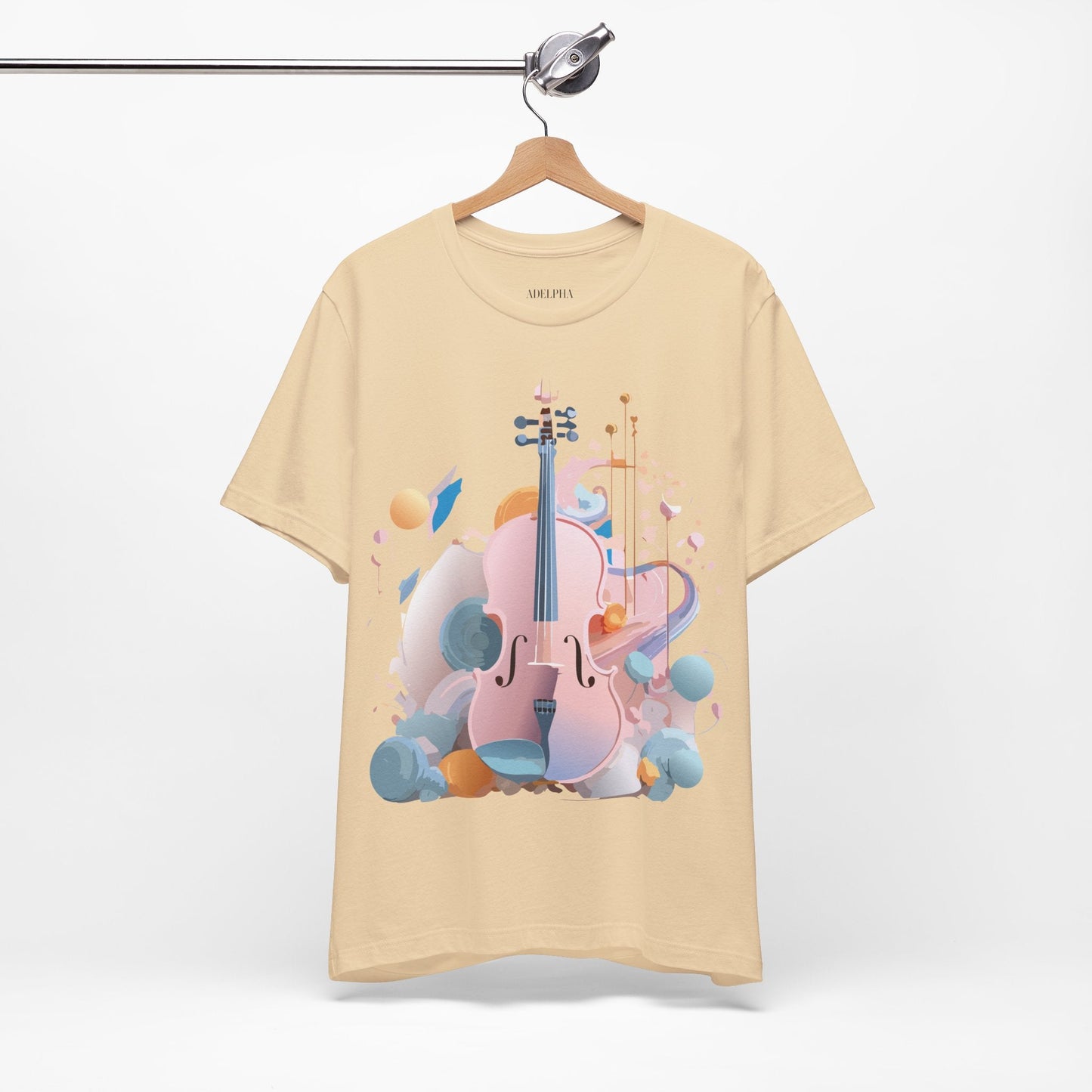 Music Graphic Unisex 100 Cotton Vintage Art with Musical Elements Tee 16