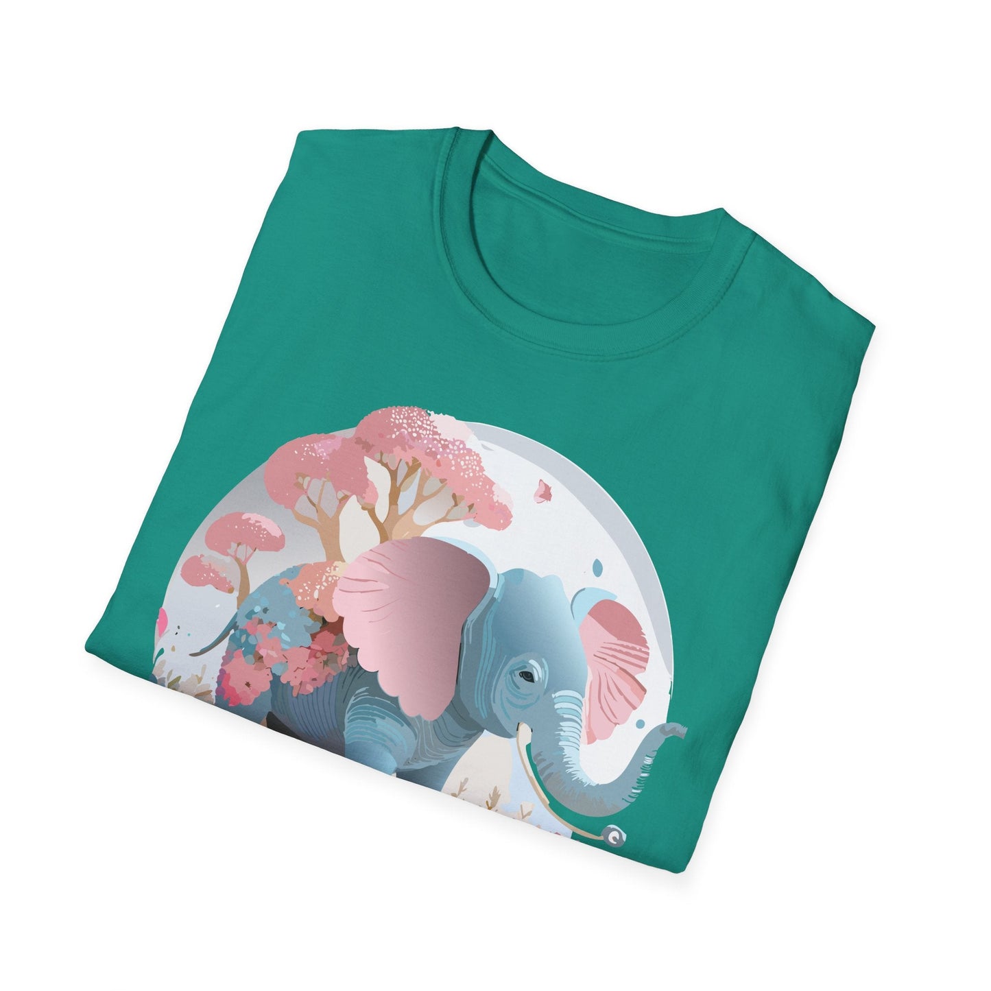 Unisex Elephant Graphic Tee Gildan Softstyle 64000 100 Percent Ring Spun Cotton Fabric