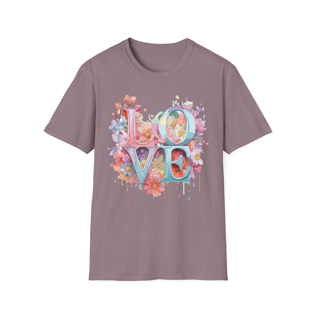 Floral LOVE Typography T-Shirt | Flower Letters Tee