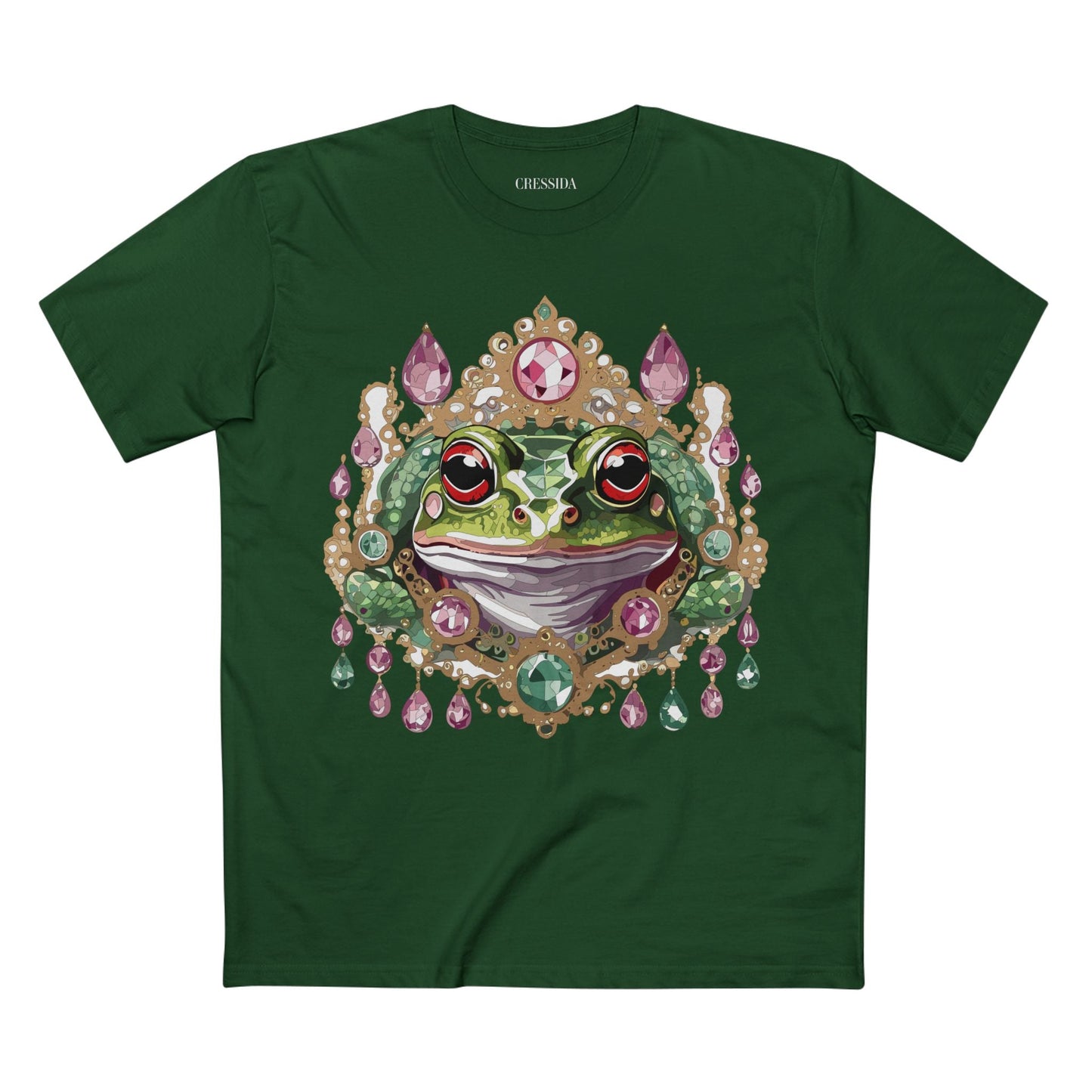 Frog Graphic Unisex 100 Cotton Tee With Unique Animal Golden Medallion Art Design 26