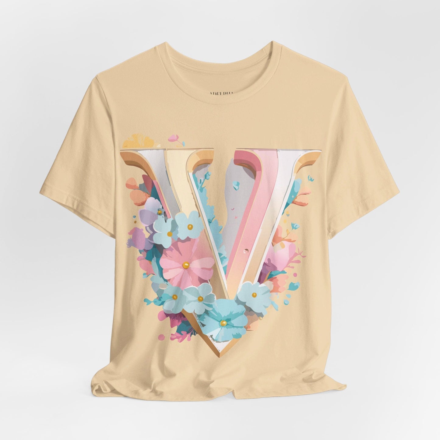 Adelpha Letter V Shirt Graphic Tee Unisex Jersey Short Sleeve Vintage Inspired Design