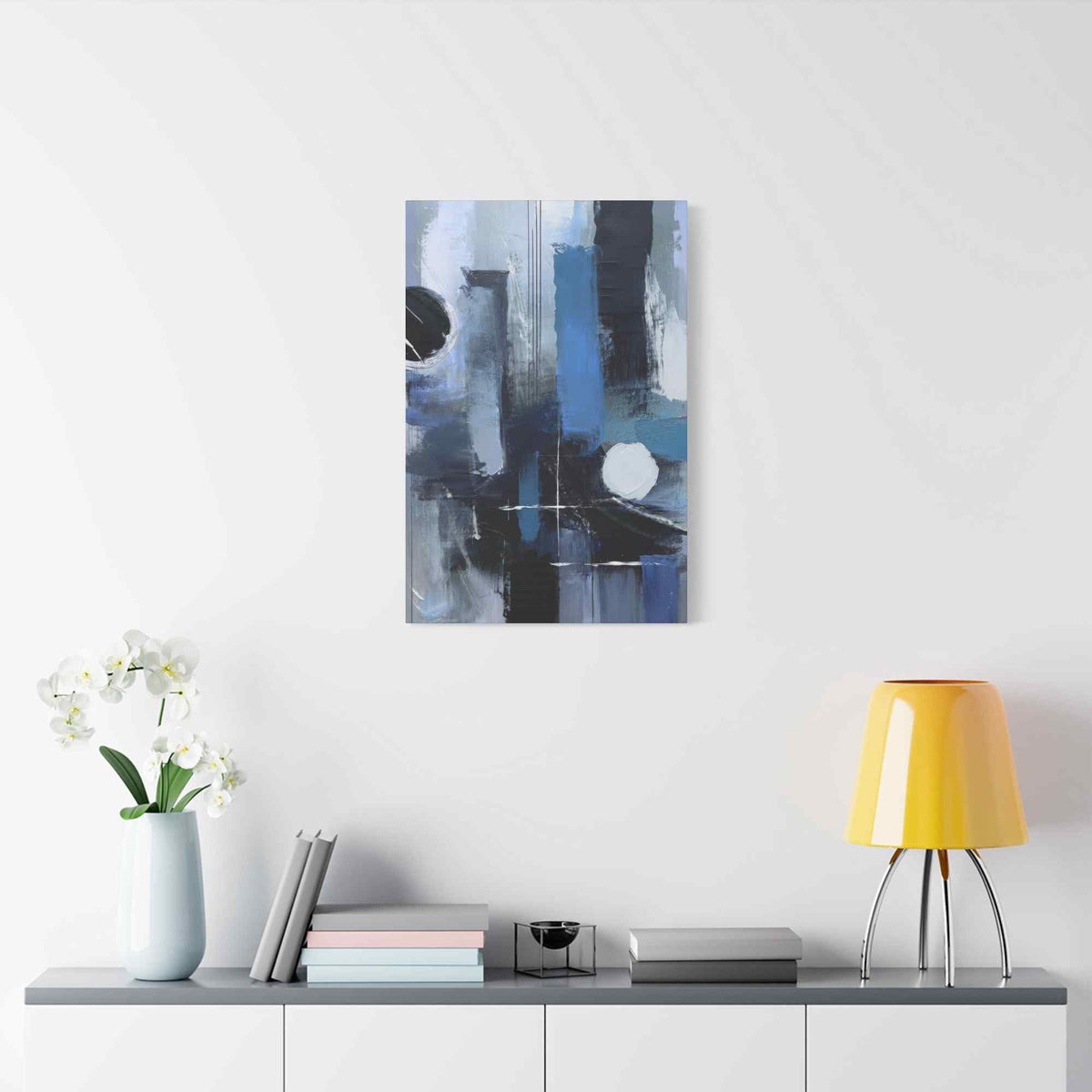 Blue Abstract Painting Print Canvas 20x24,20x30,24x30, 24x32,24x36,30x40, 32x48,36x48,40x60 Pine-Wood Inner Frame ABS-25