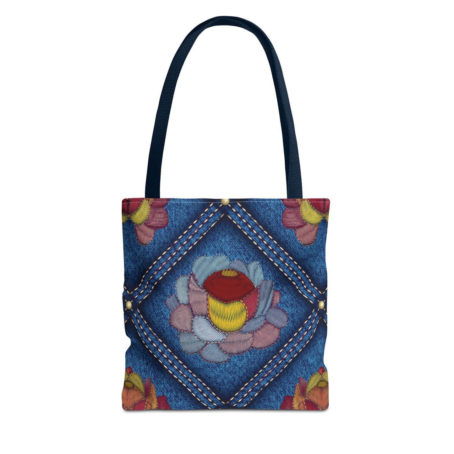 Denim Fabric Imitation Print Unisex Canvas Bag Poly Spun 3 Sizes Tote Bag 170