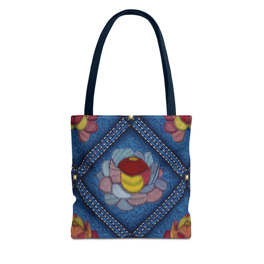 Denim Fabric Imitation Print Unisex Canvas Bag Poly Spun 3 Sizes Tote Bag 170
