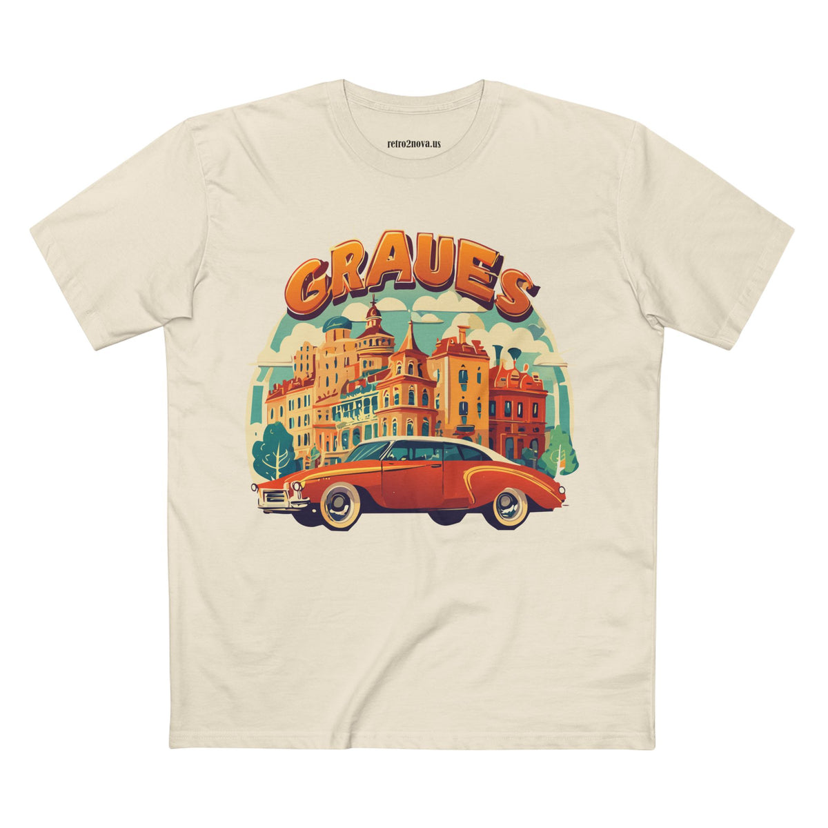 Retro Car Vintage Graphic Tee Staple Unisex 100 Cotton Tee Shirt - RC-25