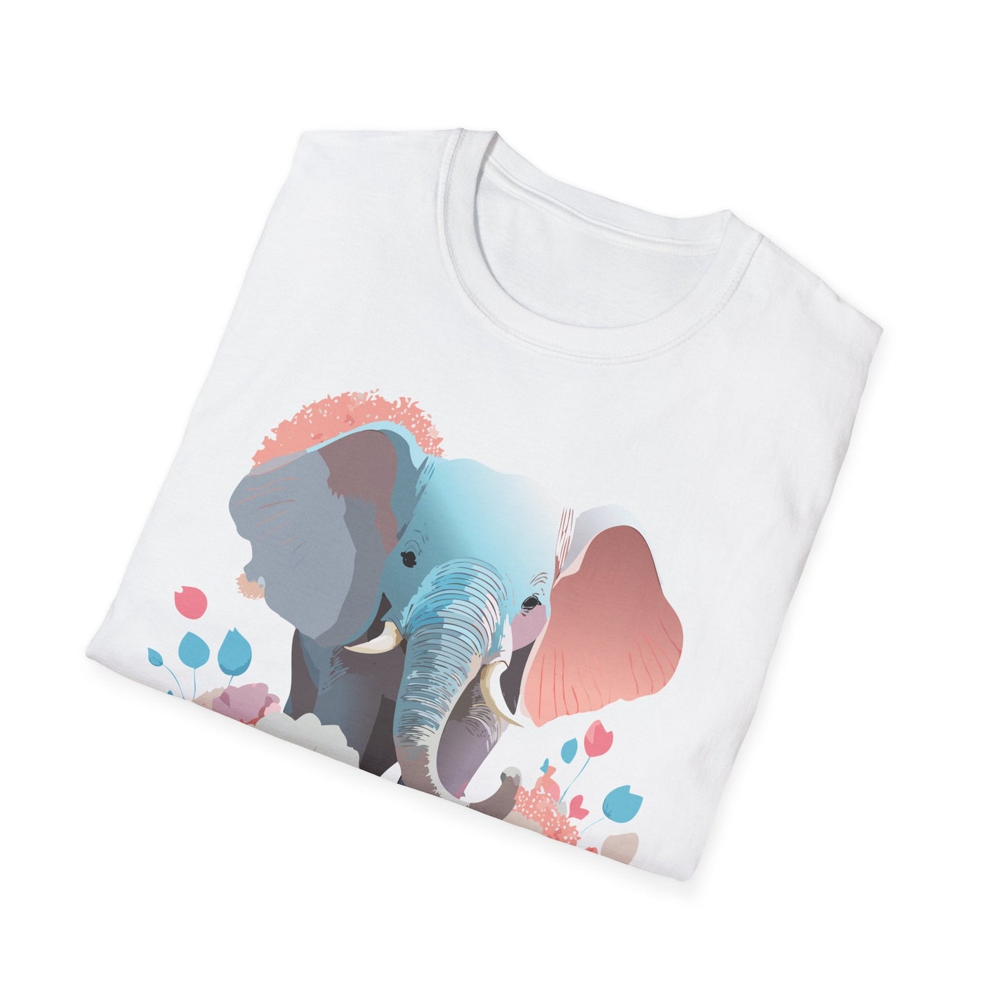 Elephant T Shirt Unisex Softstyle Graphic Tee With Elephant Animation Animal Print