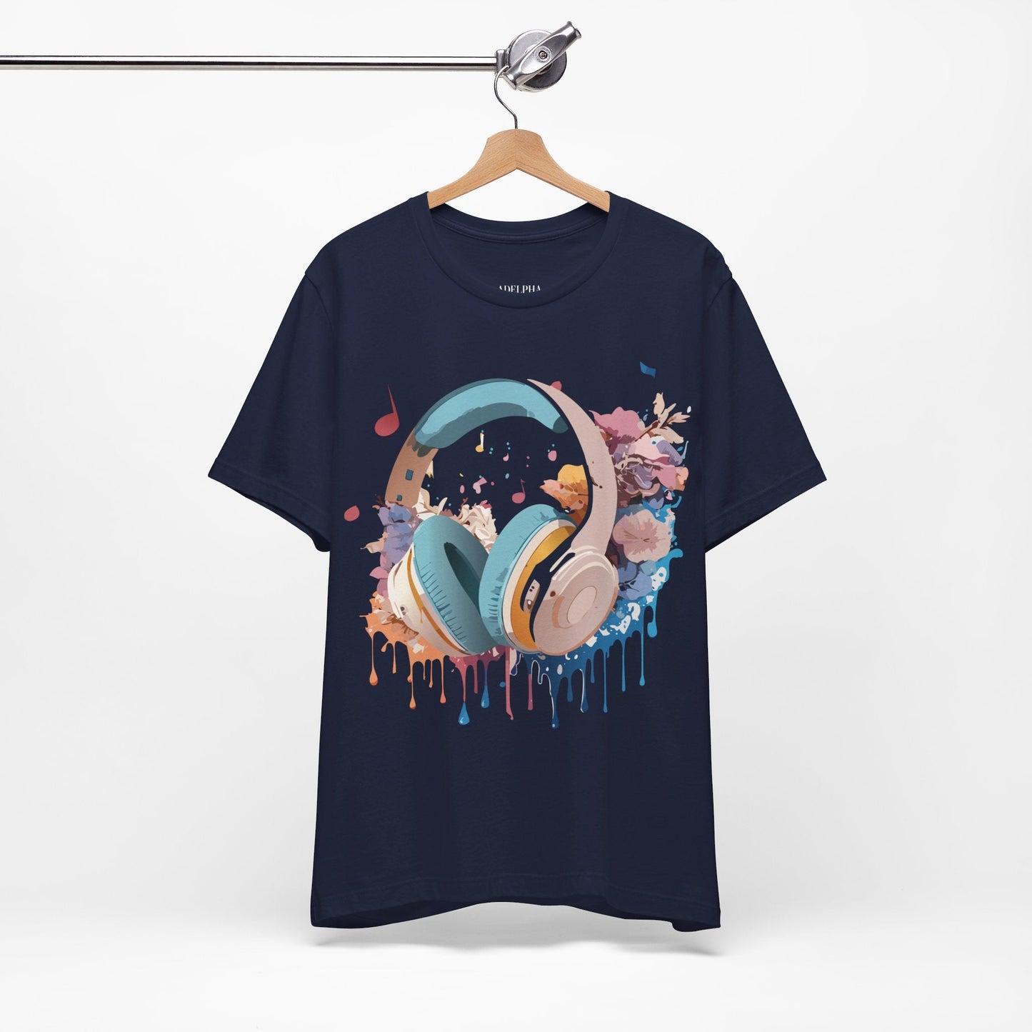 Music Graphic Unisex 100 Cotton Vintage Art with Musical Elements Tee 1