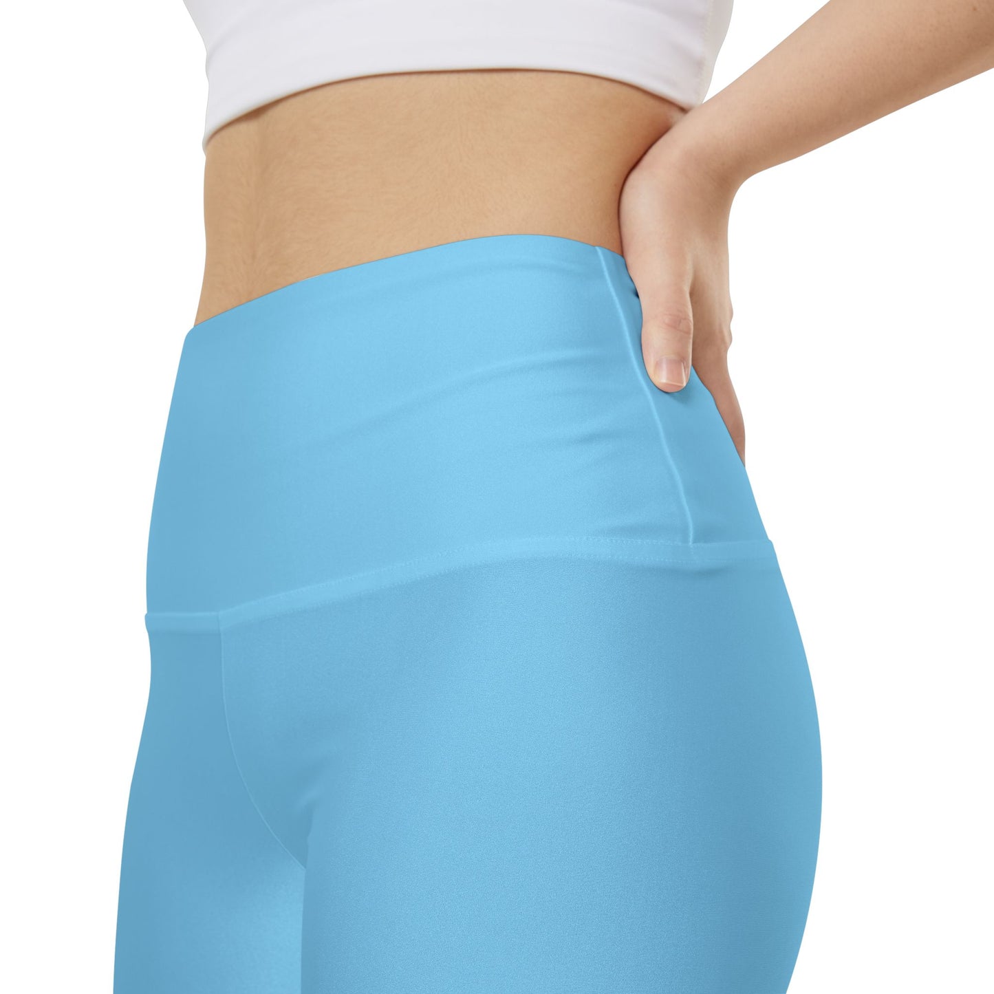 Turquoise Blue Women's Workout Shorts — Solid High-Waist Biker Shorts for Exercise & Everyday Wear