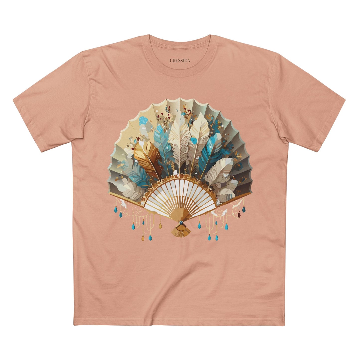 Antique Fan Graphic Design T-Shirt Unisex 100 Cotton Floral Carnival Artwork Tee 9