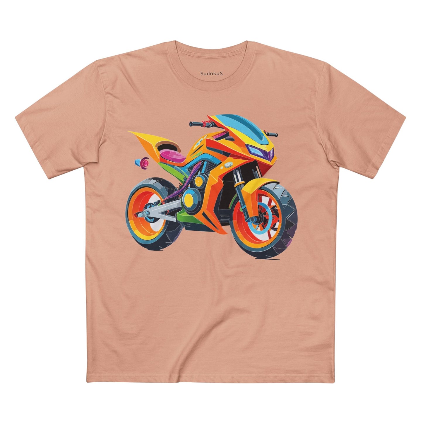 Moto Bike Graphic Unisex 100 Cotton Staple Tee 3