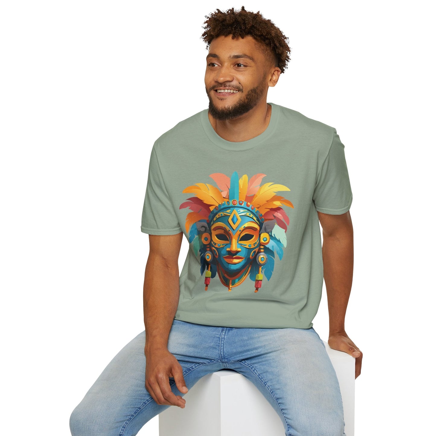 Mask Tee Shirt Unisex Graphic Design Short Sleeve Tee Gildan Softstyle 64000 Ring Spun Cotton