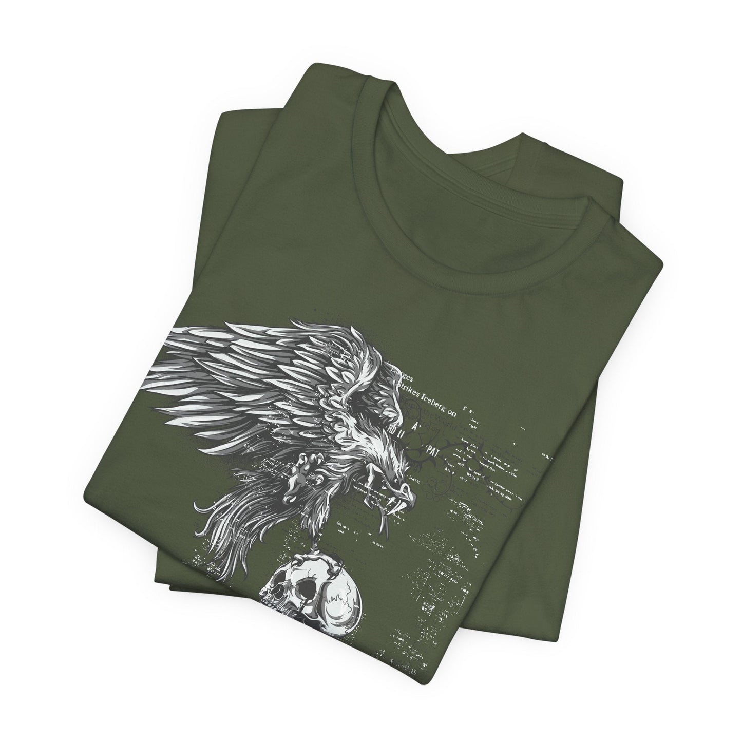 Raven and Skull Illustration Graphic Unisex Cotton T-Shirt r19