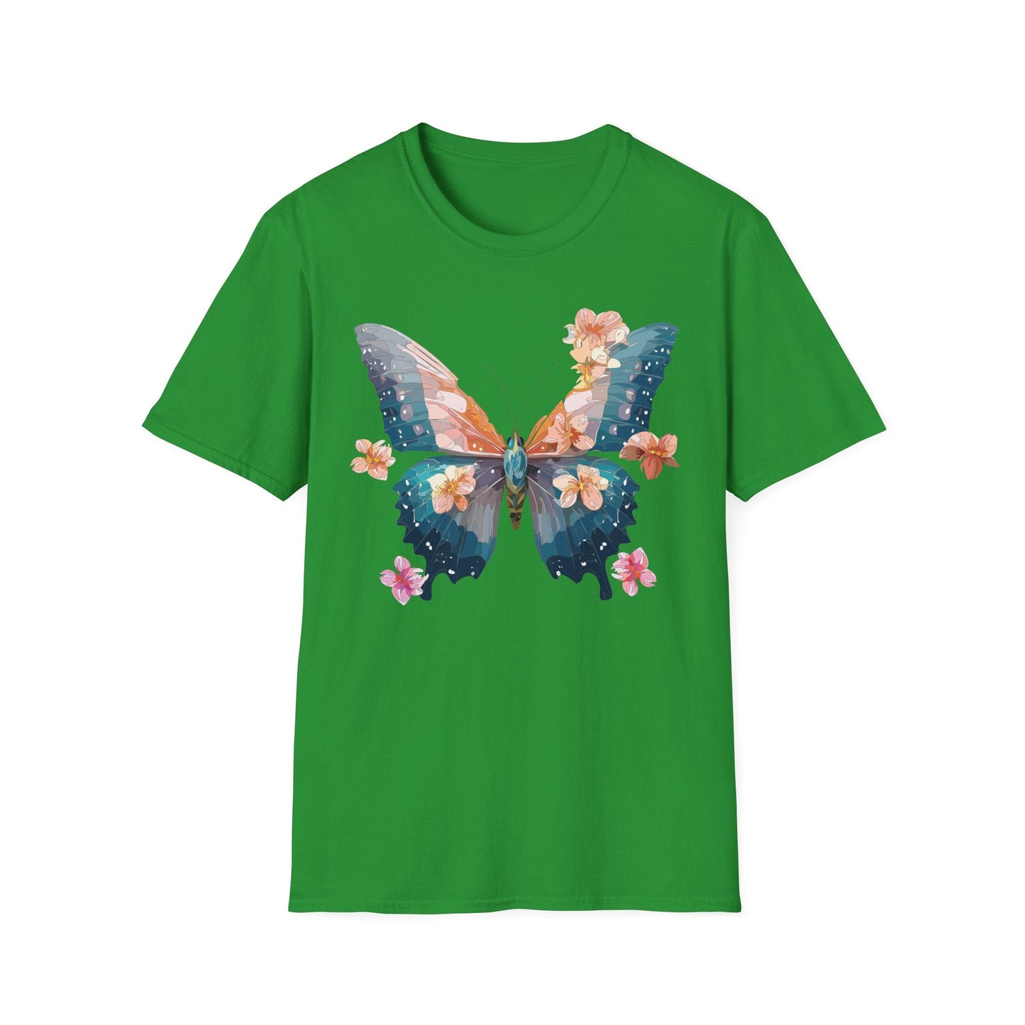 Butterfly Shirt Unisex T Shirt Monarch Print Gildan Softstyle 64000 Ring Spun Cotton Tee