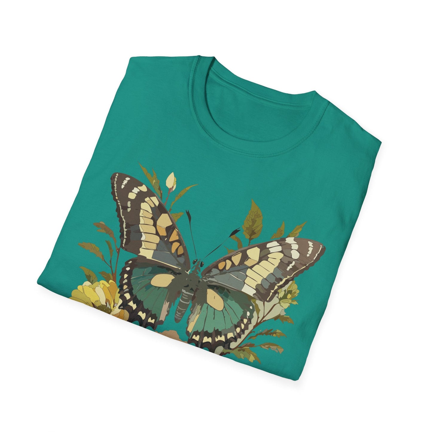 Butterfly Shirt Unisex Monarch Butterfly Tee Gildan Softstyle 64000 100 Percent Ring Spun Cotton