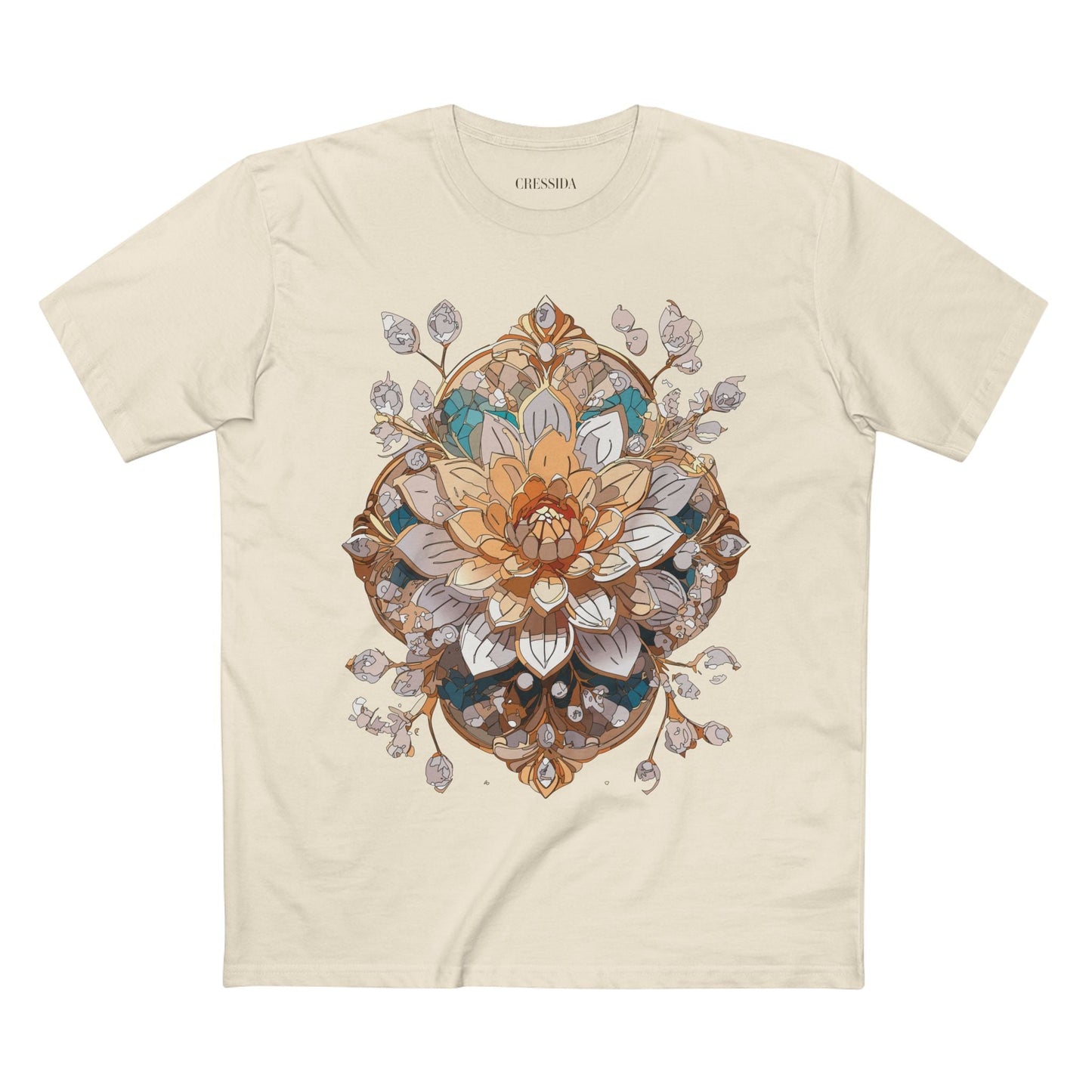 Floral Graphic T-Shirt Unisex 100 Cotton Art Design with Antique Flowers Tee 14