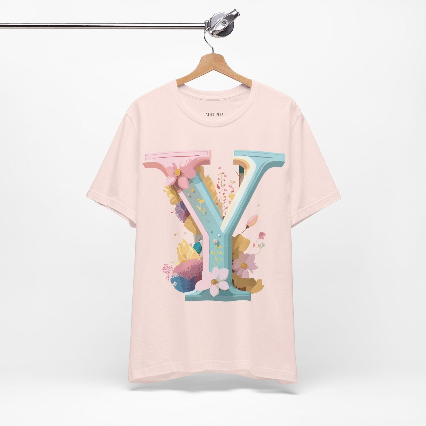 Letter Y Shirt Unisex Jersey Graphic Tee By Adelpha Vintage Inspired Art Short Sleeve Premium
