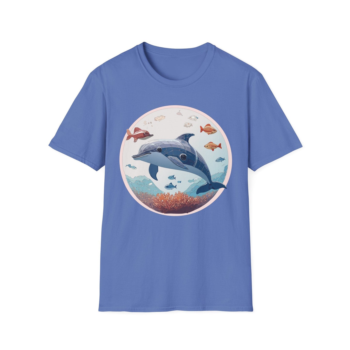 Dolphin Shirt Unisex Softstyle Tee One Hundred Percent Ring Spun Cotton Lightweight Comfort