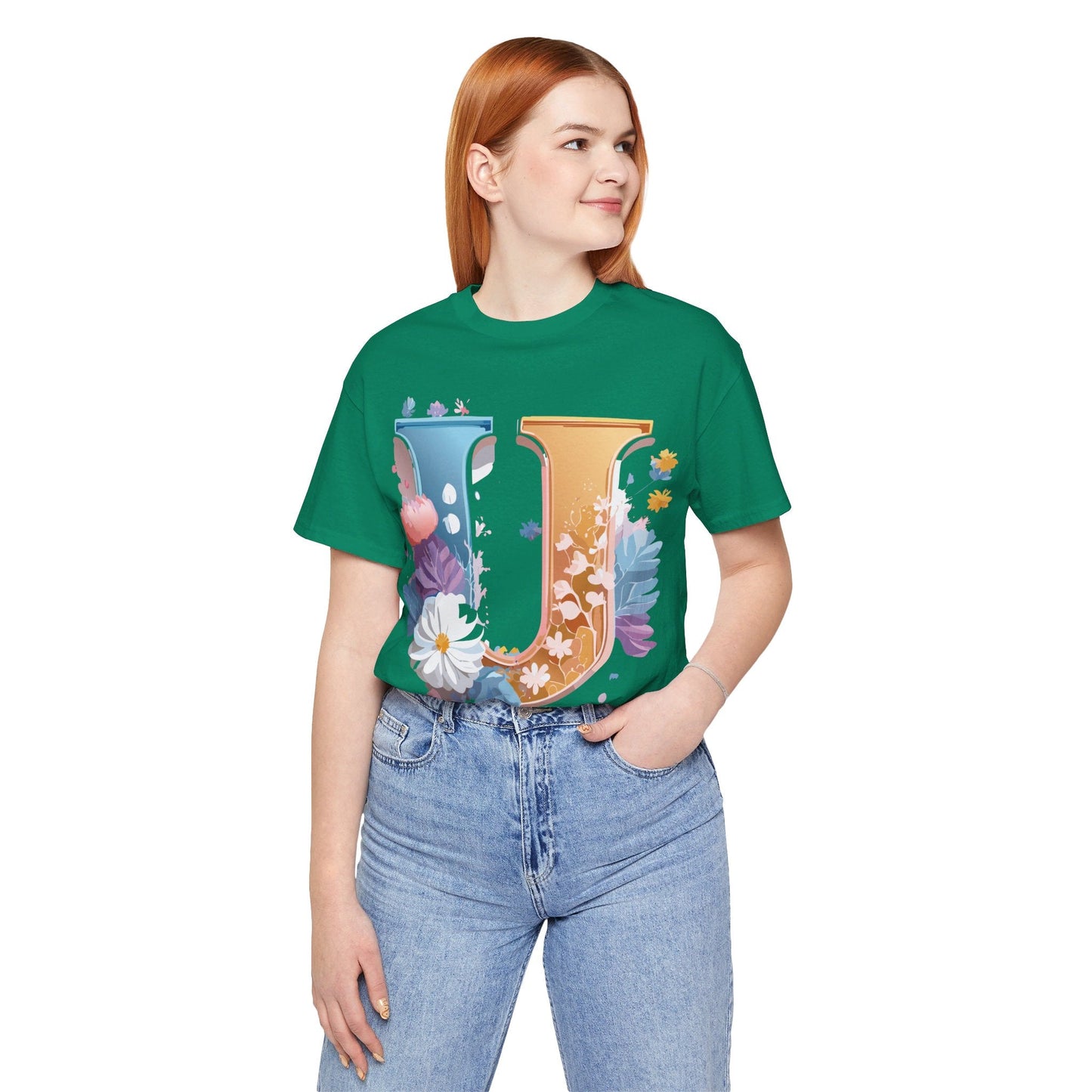 Letter U Graphic Tee Unisex Jersey Short Sleeve Premium Adelpha Art Design Shirt