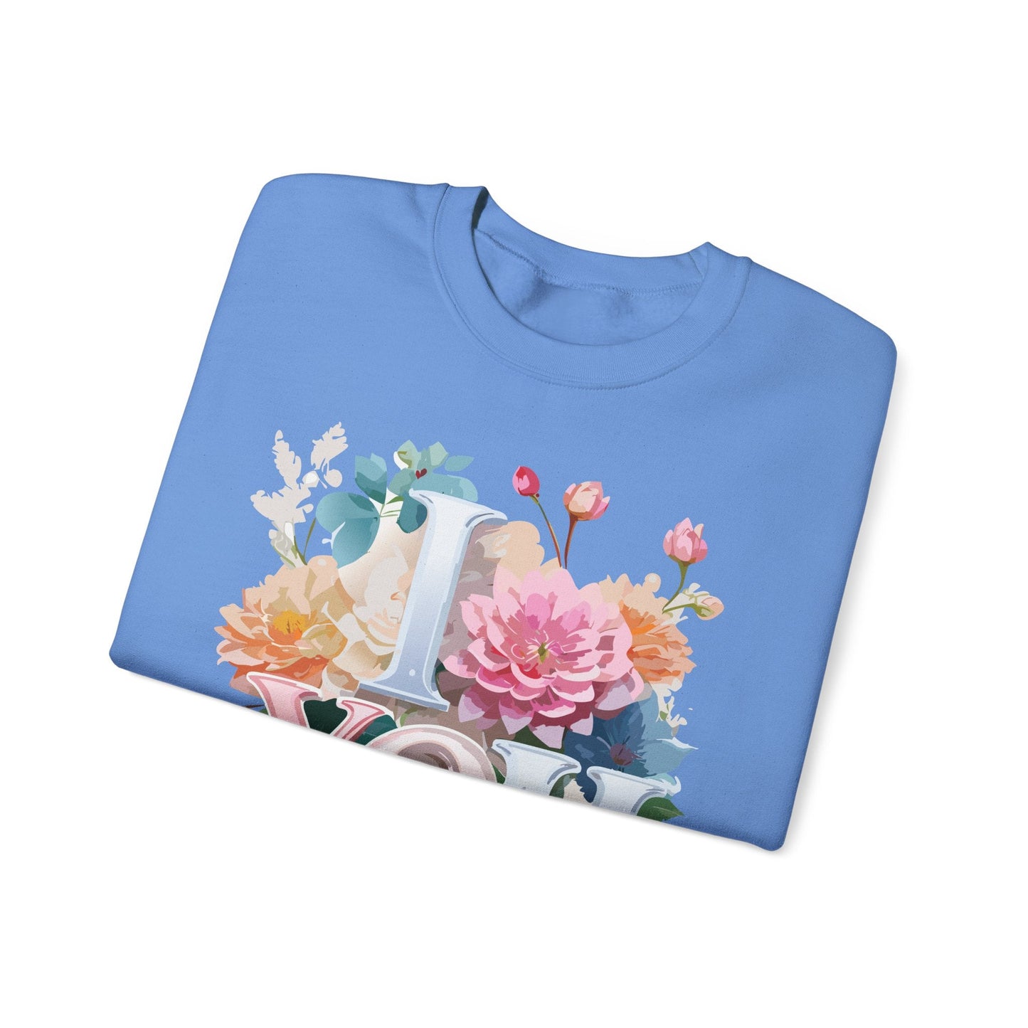 Floral Love Sweatshirt Valentines Day Unisex Crewneck Cozy Flower Design For All Season Wear