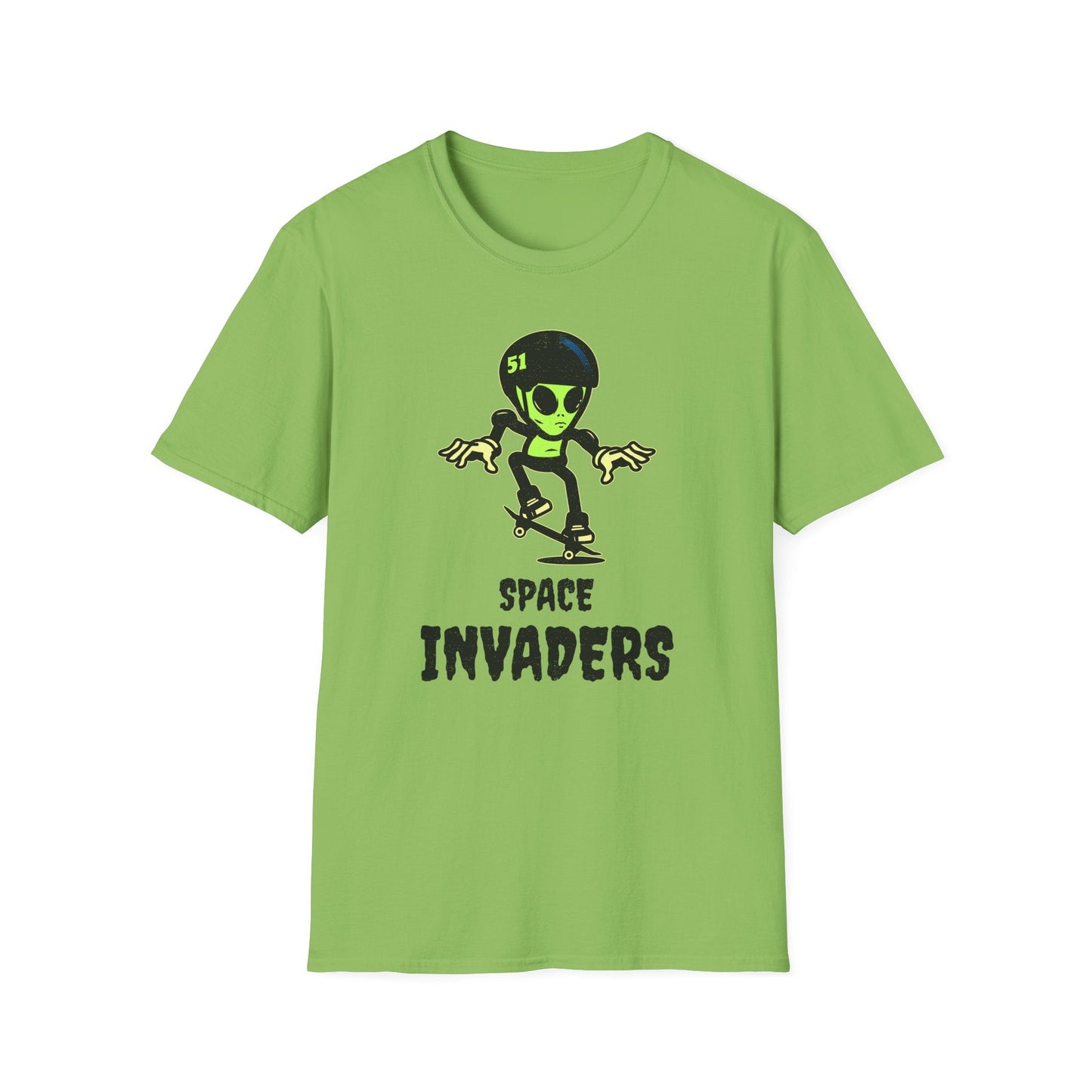 Alien Skateboard Space Invaders Shirt