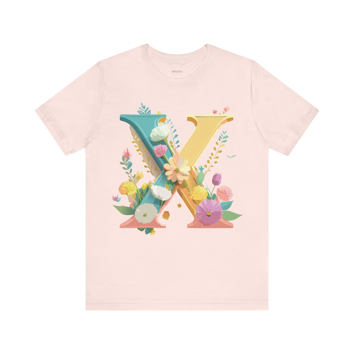Letter X Shirt Unisex Graphic Tee Premium Vintage Inspired Adelpha Artwork Short Sleeve