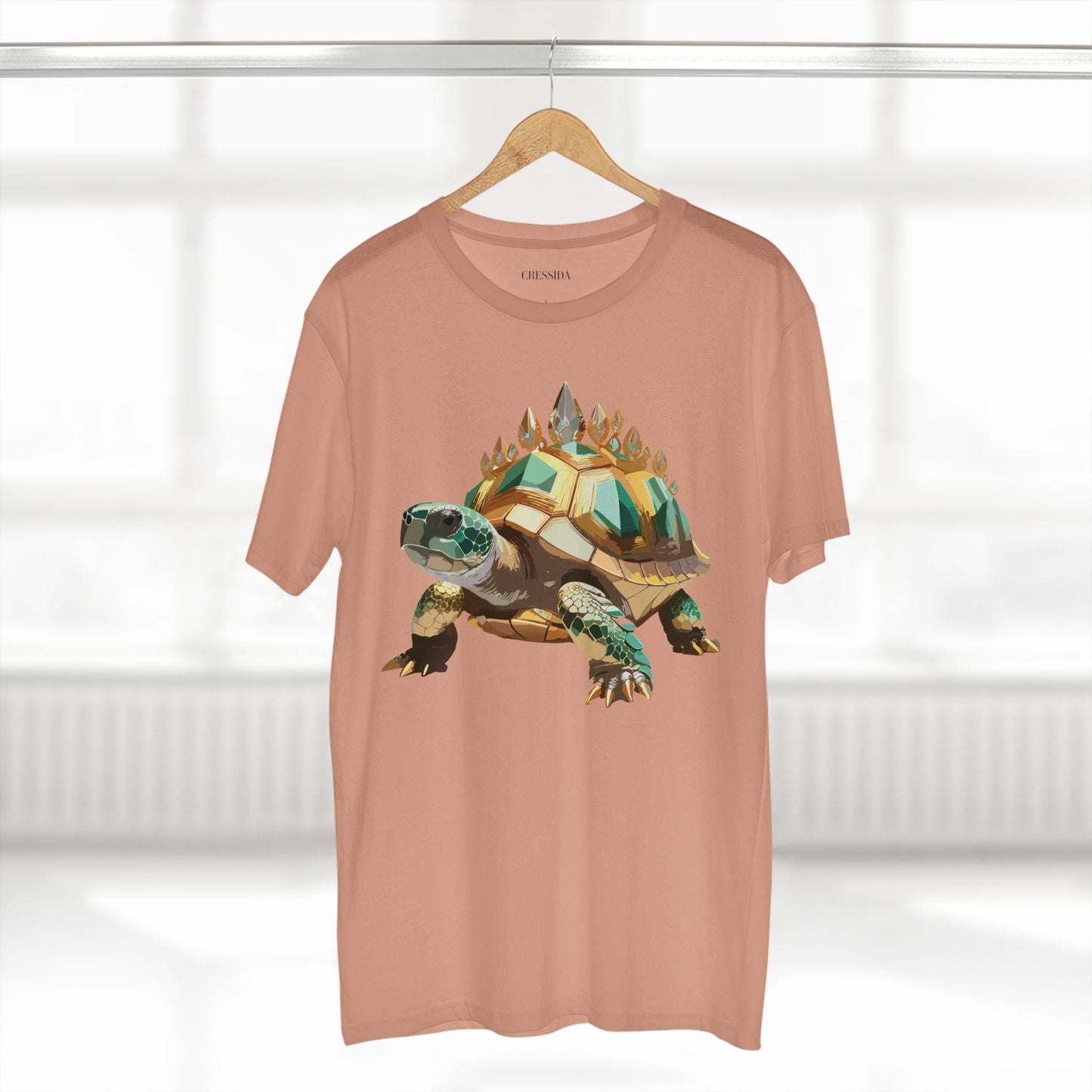 Turtle Graphic Unisex 100 Cotton Tee With Unique Animal Golden Medallion Art Design 34
