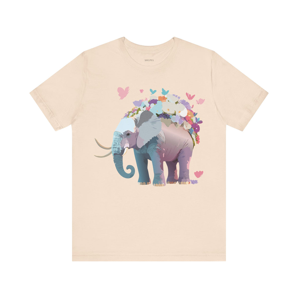 Elephant Graphic Unisex Cotton Bella+Canvas Tee with Art Animal Design d12