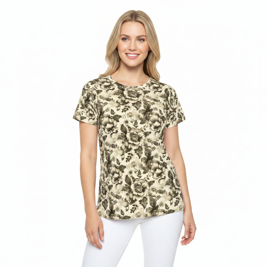 Women Poly Shirt with Floral Print F256