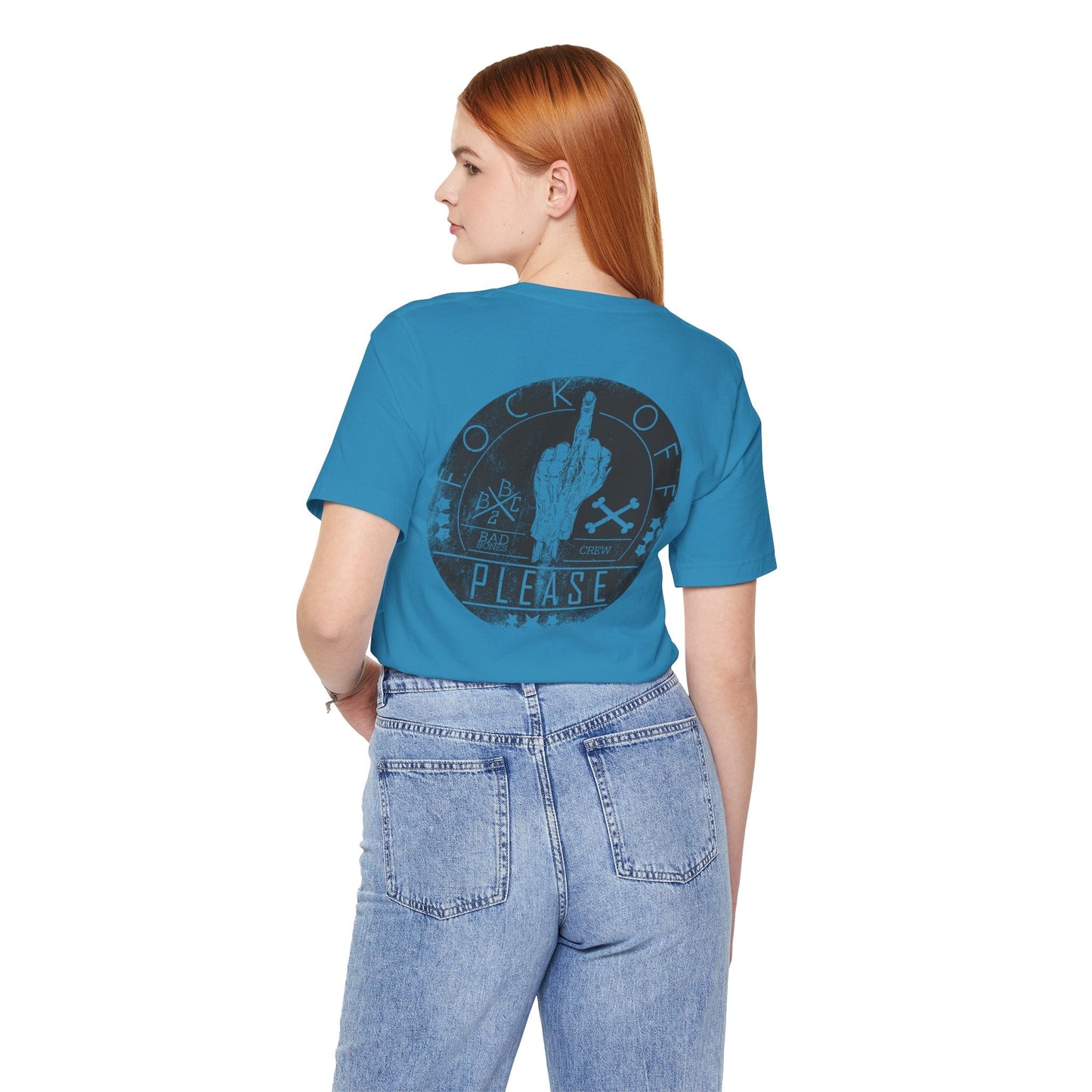 Middle Finger Skull Graphic Design Unisex Cotton T-Shirt A-11