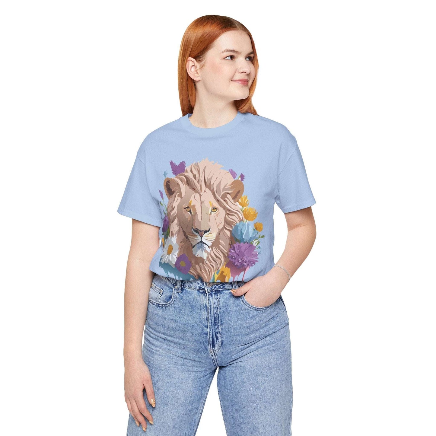 Adelpha Lion Graphic T Shirt Unisex Short Sleeve Tee With Vintage Inspired Artwork