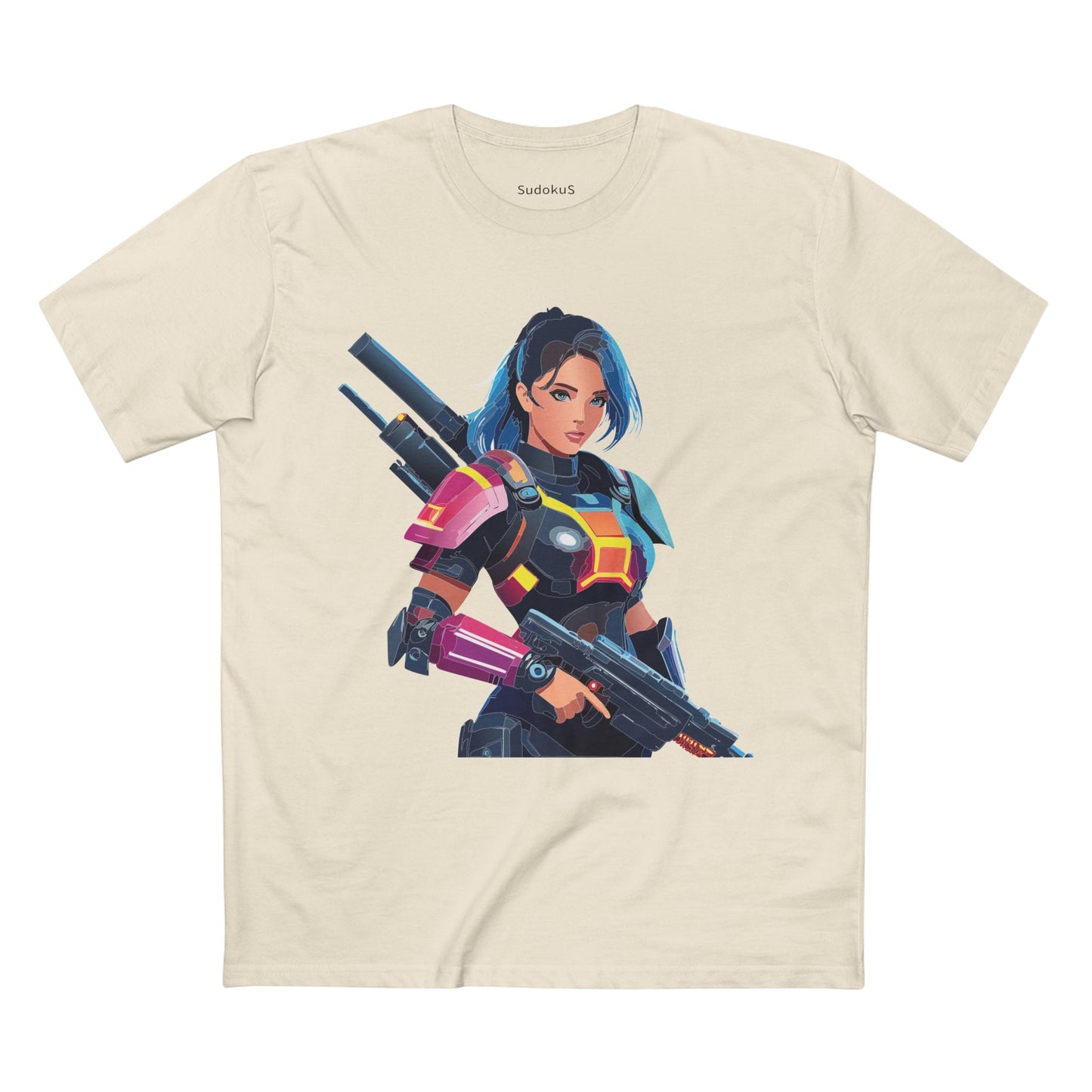 Army-woman Graphic Unisex 100 Cotton Staple Tee 21