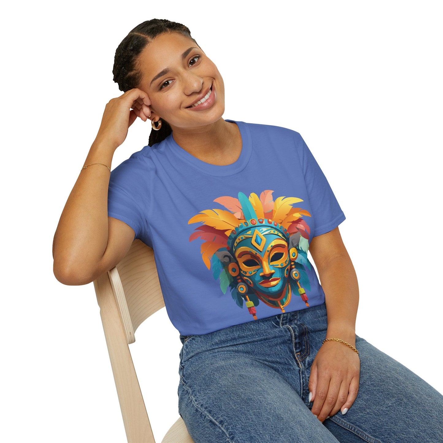 Mask Graphic Unisex Cotton Masquerade Design Artwork Tee 2
