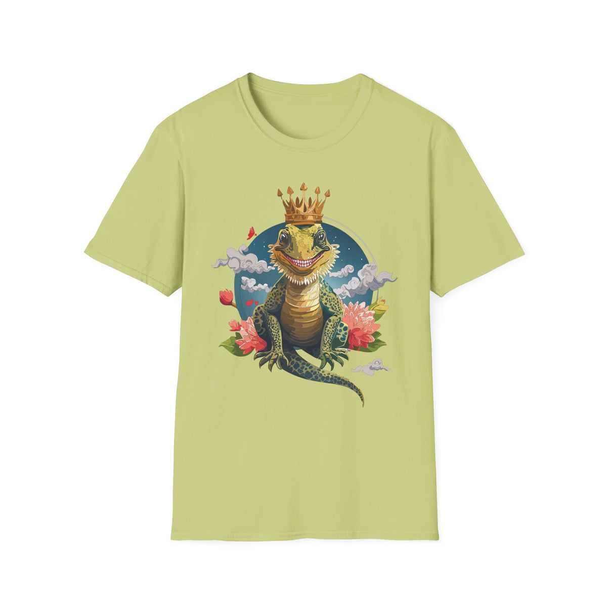 Crowned Lizard King T-Shirt | Royal Gecko Illustration