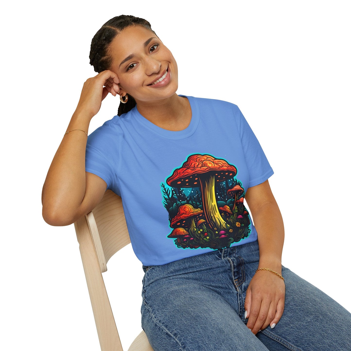 Mashroom Tee Shirt Unisex Softstyle 64000 With Funny Mashroom Fungus Graphic Design