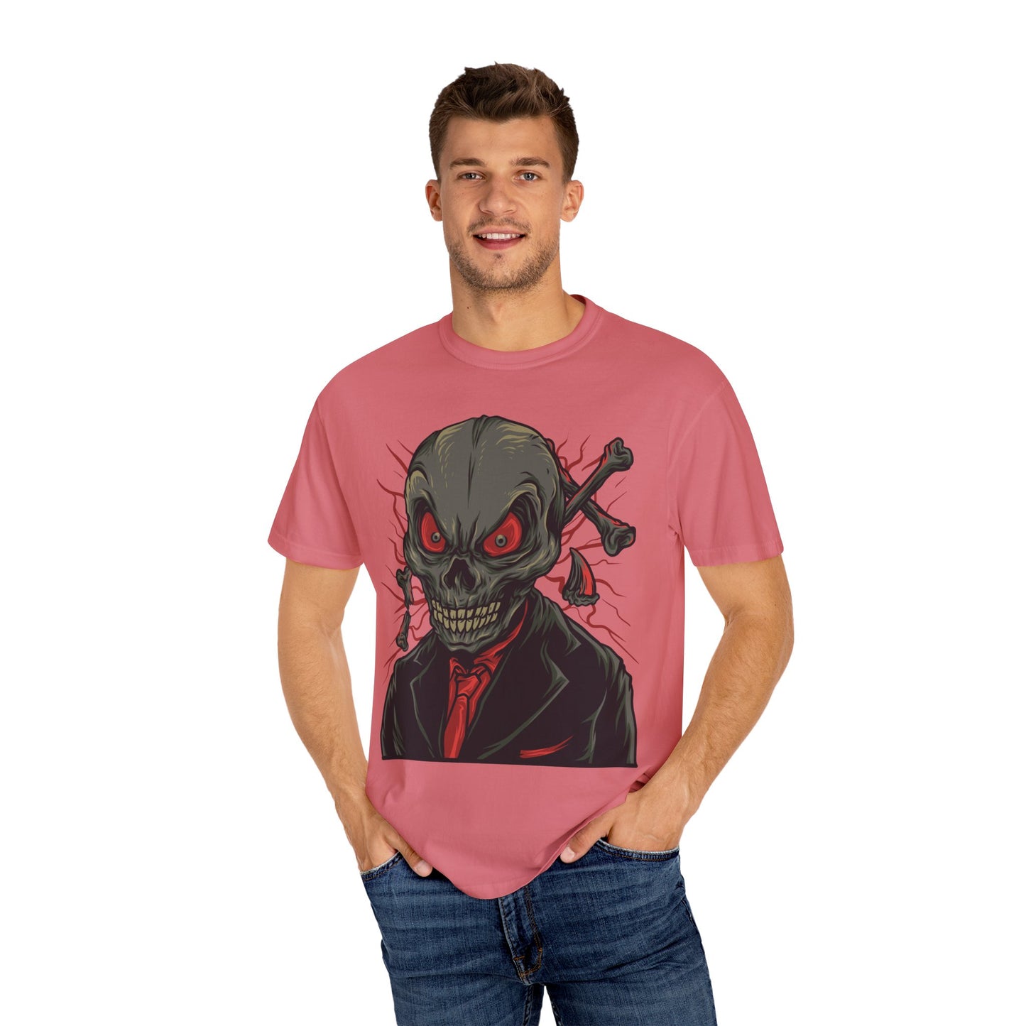 Unisex Cotton Tee Shirt with Skull